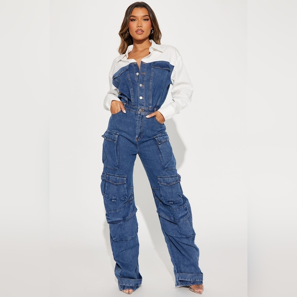 Fashion Nova Pants - Fashion nova denim jumpsuit